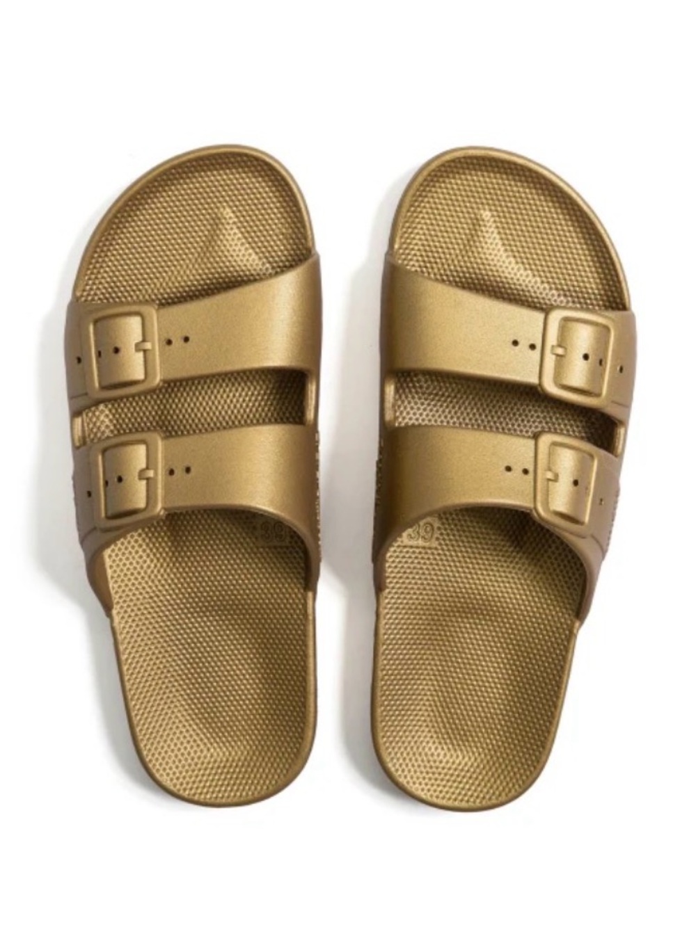 Freedom Moses Slides | Metallic Gold | Size 6/7 (Women)